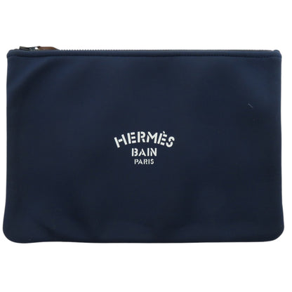 Unused Herms Neoban Gm Polyamide Elastane Blue Marine Pouch Bag Zs5Z Hermes