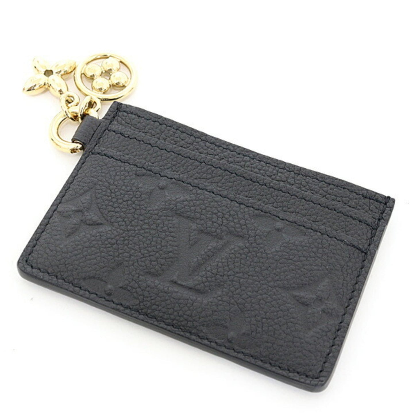 Louis Vuitton Porte Carte Lv Charm Monogram Empreinte Noir M82132 Black Unused