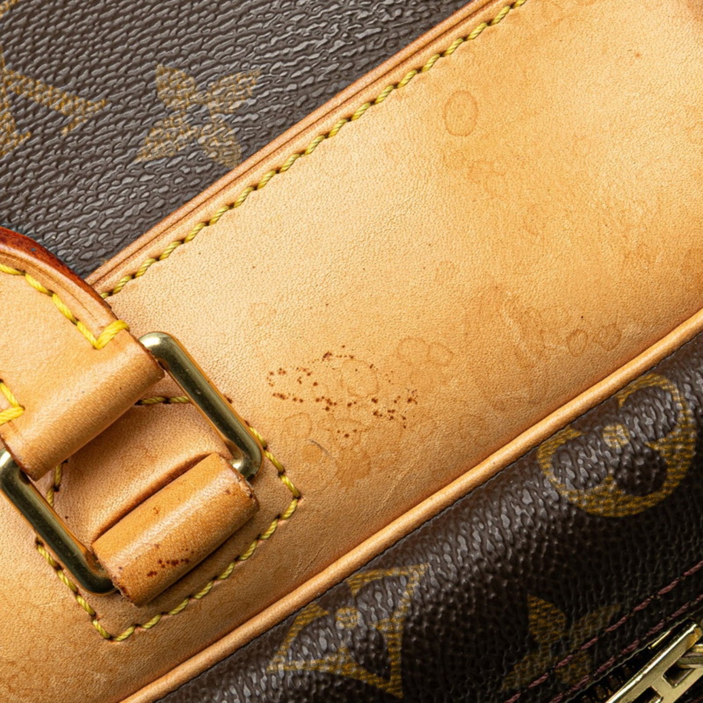 Louis Vuitton Monogram Deauville Handbag M47270 Brown Leather