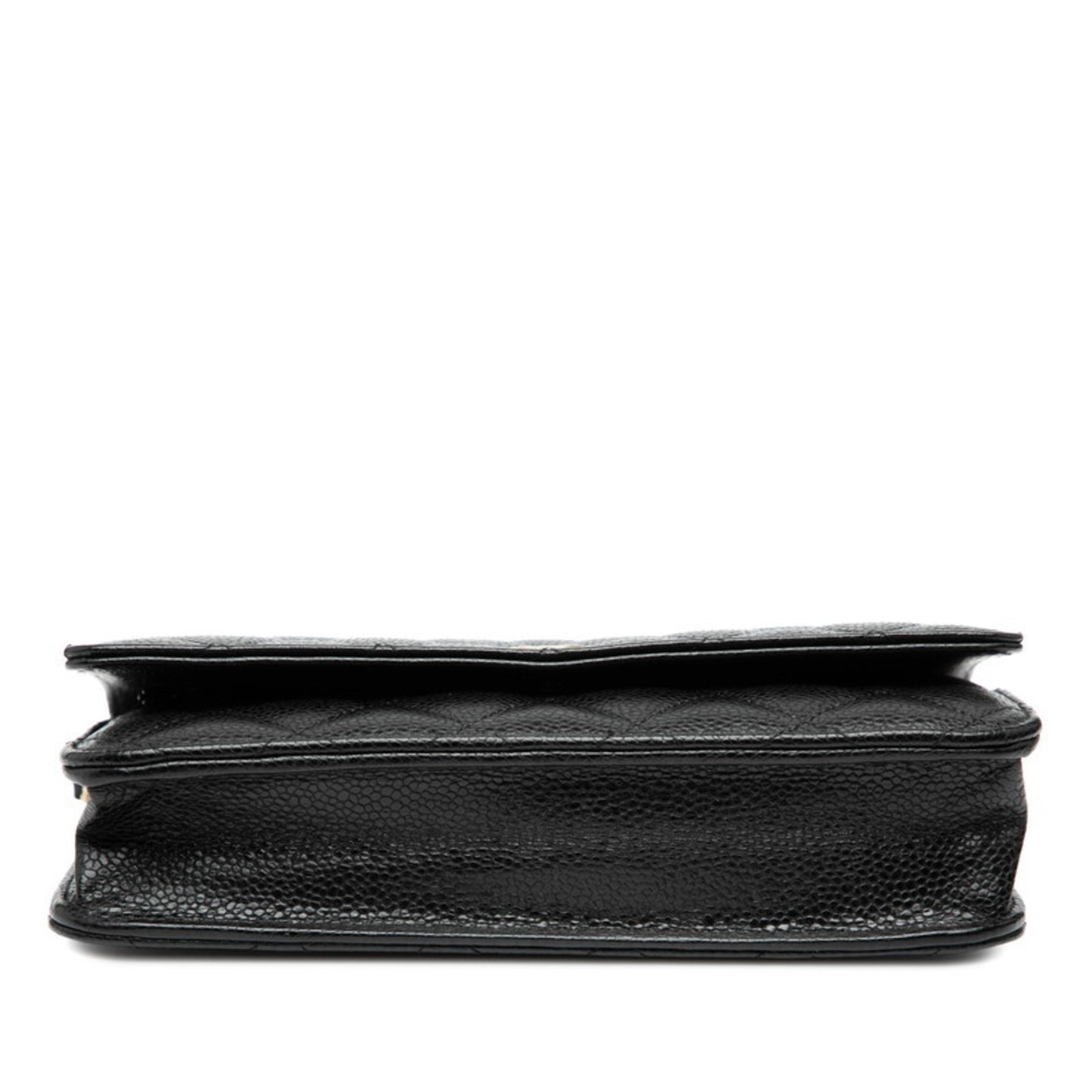 Chanel Matelasse Coco Mark Chain Shoulder Bag/Wallet Bag A33814 Black Caviar Skin