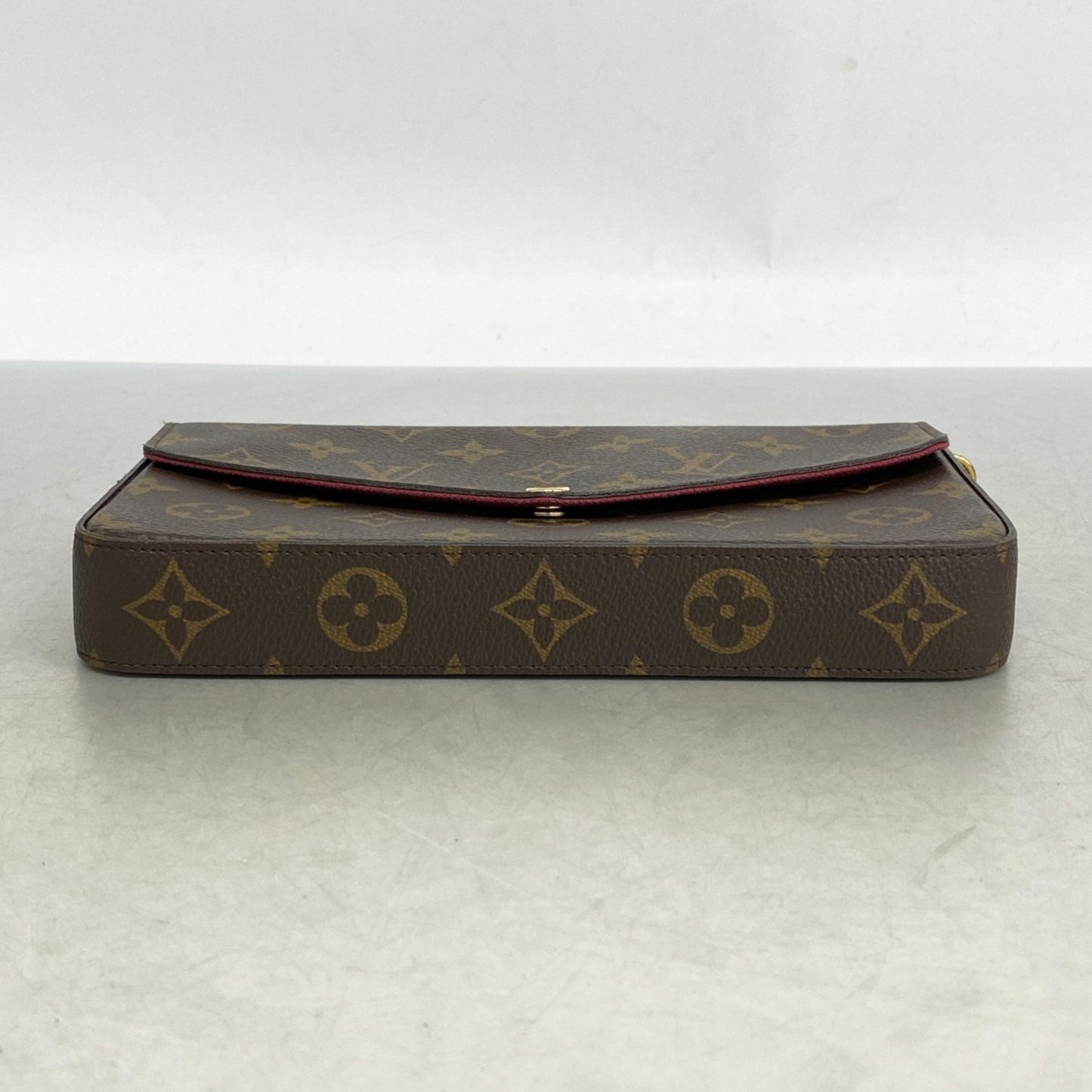 Louis Vuitton Monogram Pochette Felicie Shoulder Wallet M81896 Brown Fuchsia