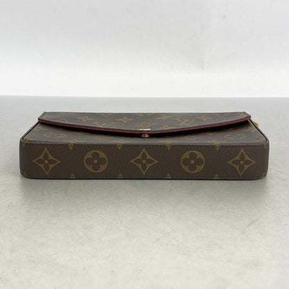 Louis Vuitton Monogram Pochette Felicie Shoulder Wallet M81896 Brown Fuchsia