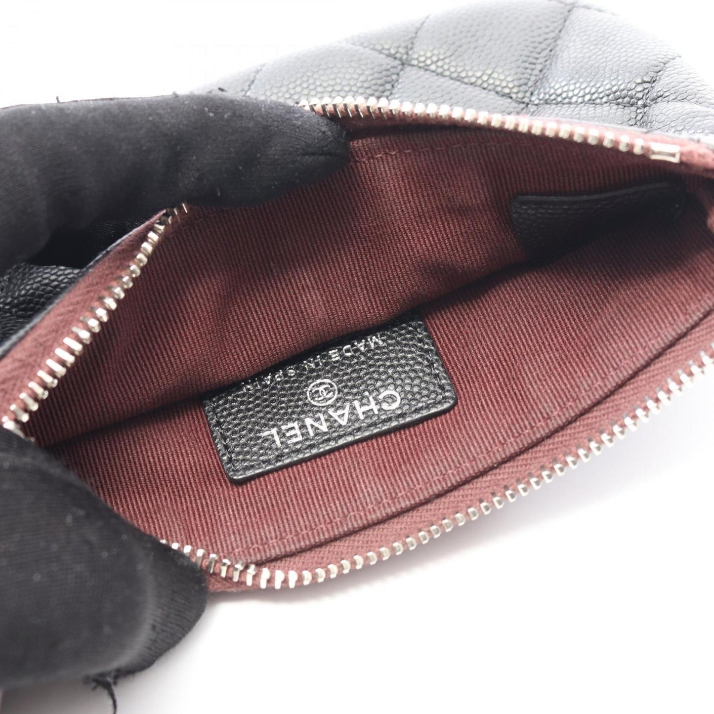 Chanel Matelasse Pouch Bag In Grained Calfskin Leather