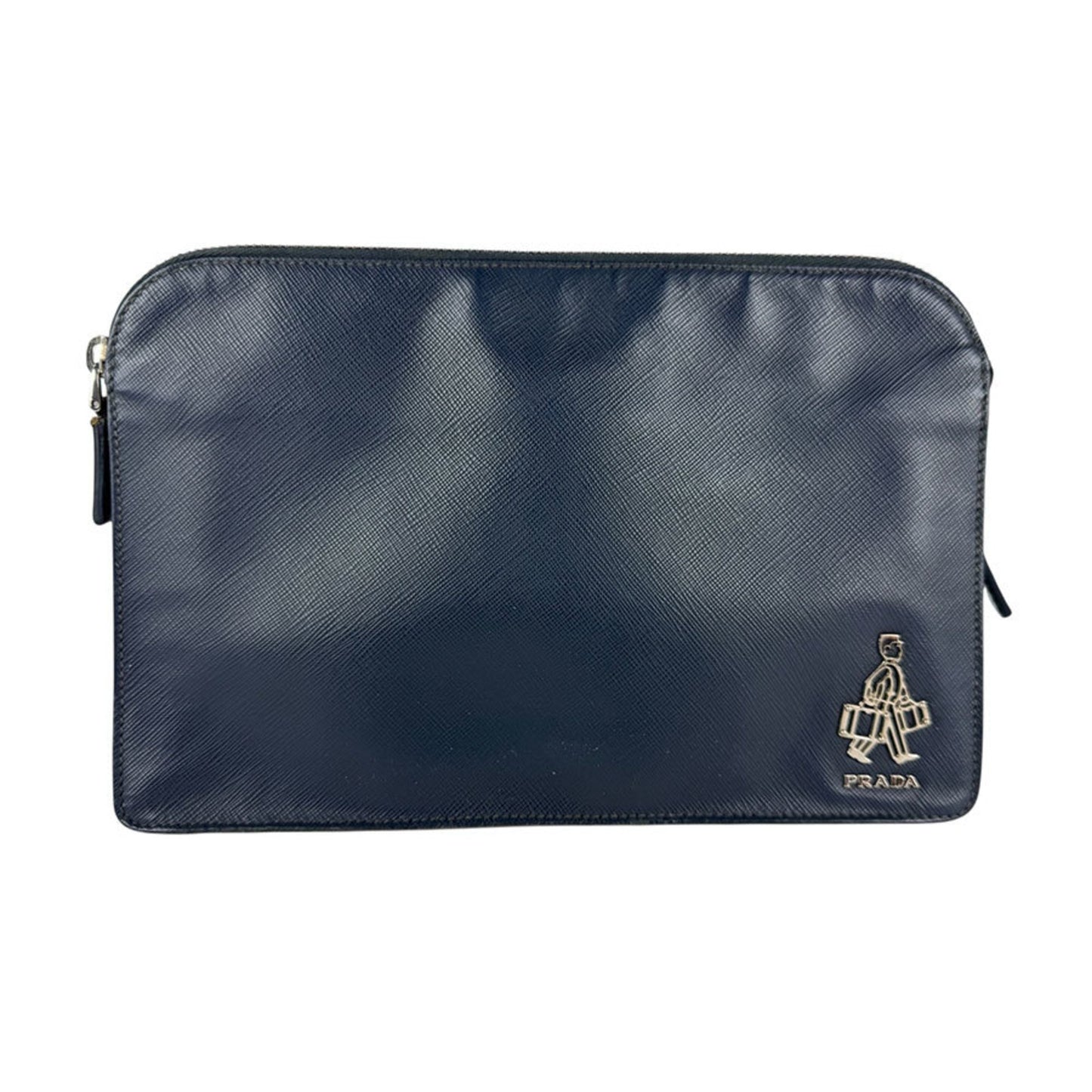Prada Prada Clutch Bag/Second Bag Leather Navy