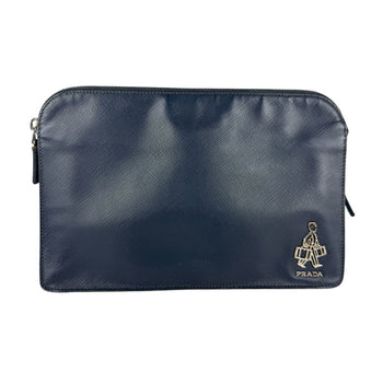 Prada Prada Clutch Bag/Second Bag Leather Navy