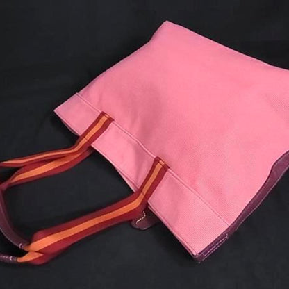 Coach Tote Bag C8293 Pink X Red Canvas Leather
