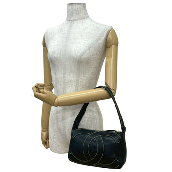 Chanel Double-Face Coco Mark Stitched Caviar Leather Handbag