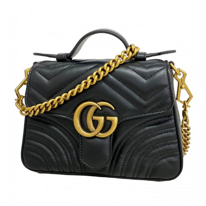 Gucci Gg Marmont Shoulder Bag 547260 Leather Black
