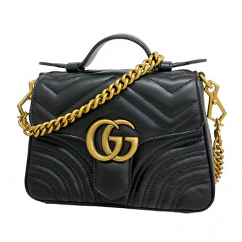 Gucci Gg Marmont Shoulder Bag 547260 Leather Black
