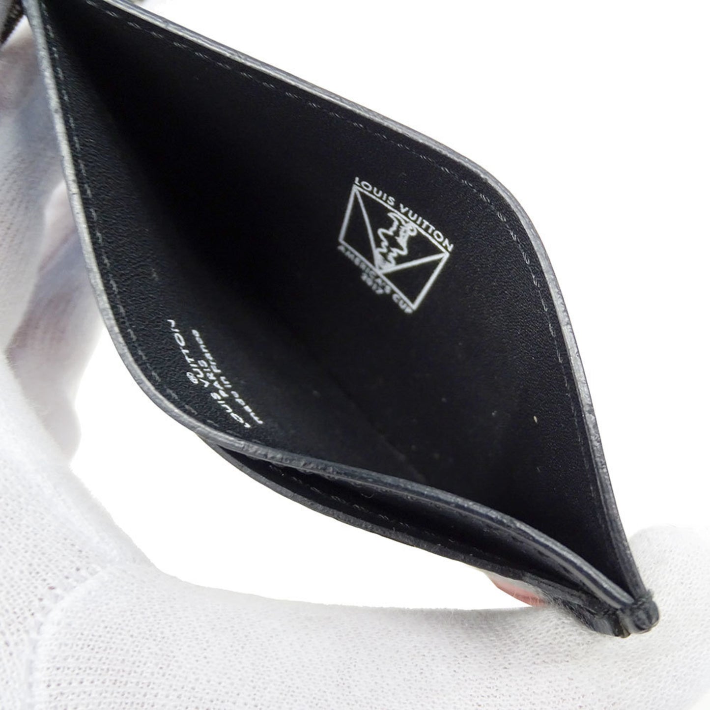 Louis Vuitton Men'S Damier Cobalt Canvas Business Card Case With America'S Cup Porte Carte Cord