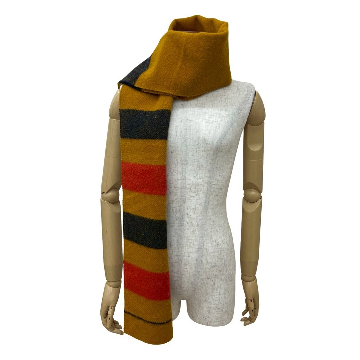 Hermes Rocabar Striped Wool Scarf/Shawl In Yellow