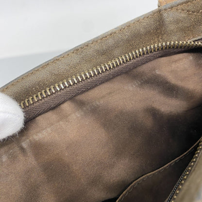 Chanel Shoulder Bag Suede Brown