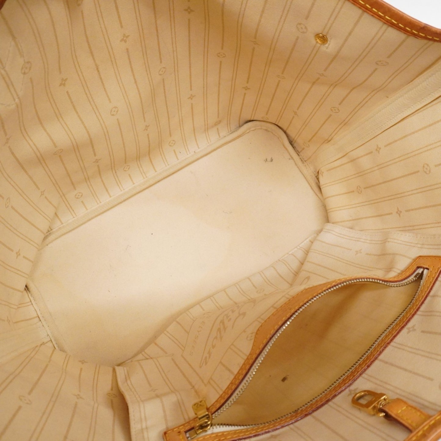 Louis Vuitton Damier Azur Neverfull Mm Tote Bag N51107 White