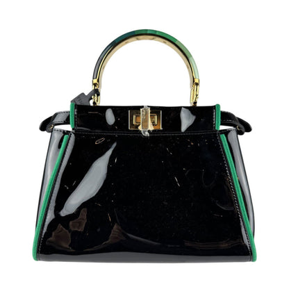 Fendi Handbag Shoulder Bag Mini Peekaboo Iconic Enamel Black X Green