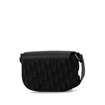 Christian Dior Dior Trotter Saddle Shoulder Bag 2Adc35Yks Black Canvas Leather