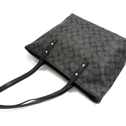 Coach Signature City Zip Top Tote Bag F58292 In Black