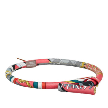 Hermes Bride De Soie Choker Necklace Pink Multicolor Silk