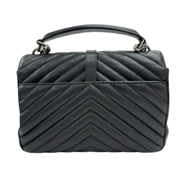 Saint Laurent Ysl College 600279 Chain Shoulder Bag In Black Leather