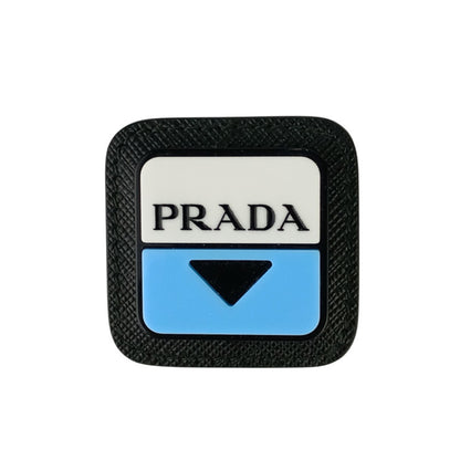 Prada Prada Brooch 2Is058 Black White Blue Leather Plastic