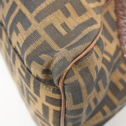 Fendi Zucca Nylon Canvas Handbag In Brown