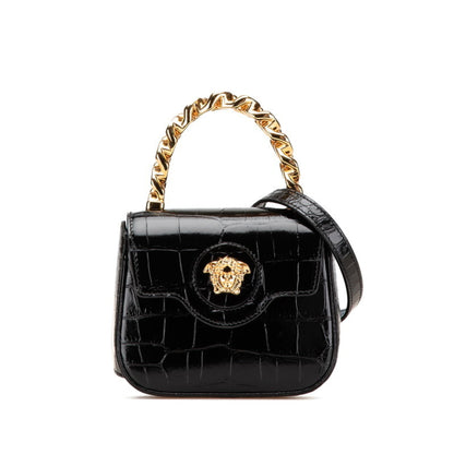 Versace Medusa Crocodile Embossed Handbag/Shoulder Bag