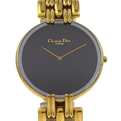 Dior Bagira Watch 47 152-2 Gold-Plated Quartz Analog Display Black Dial