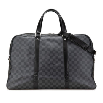 Louis Vuitton Damier Graphite Sac Voyage White Handle Boston/Shoulder Bag