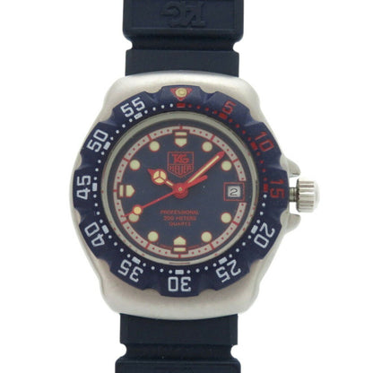 Tag Heuer Formula 1 370.508 Stainless Steel Rubber Navy Quartz Wristwatch 1911 Heuer