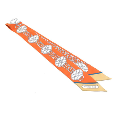 Hermes Hermes Scarf/Muffler Twilly Silk Orange Multicolor
