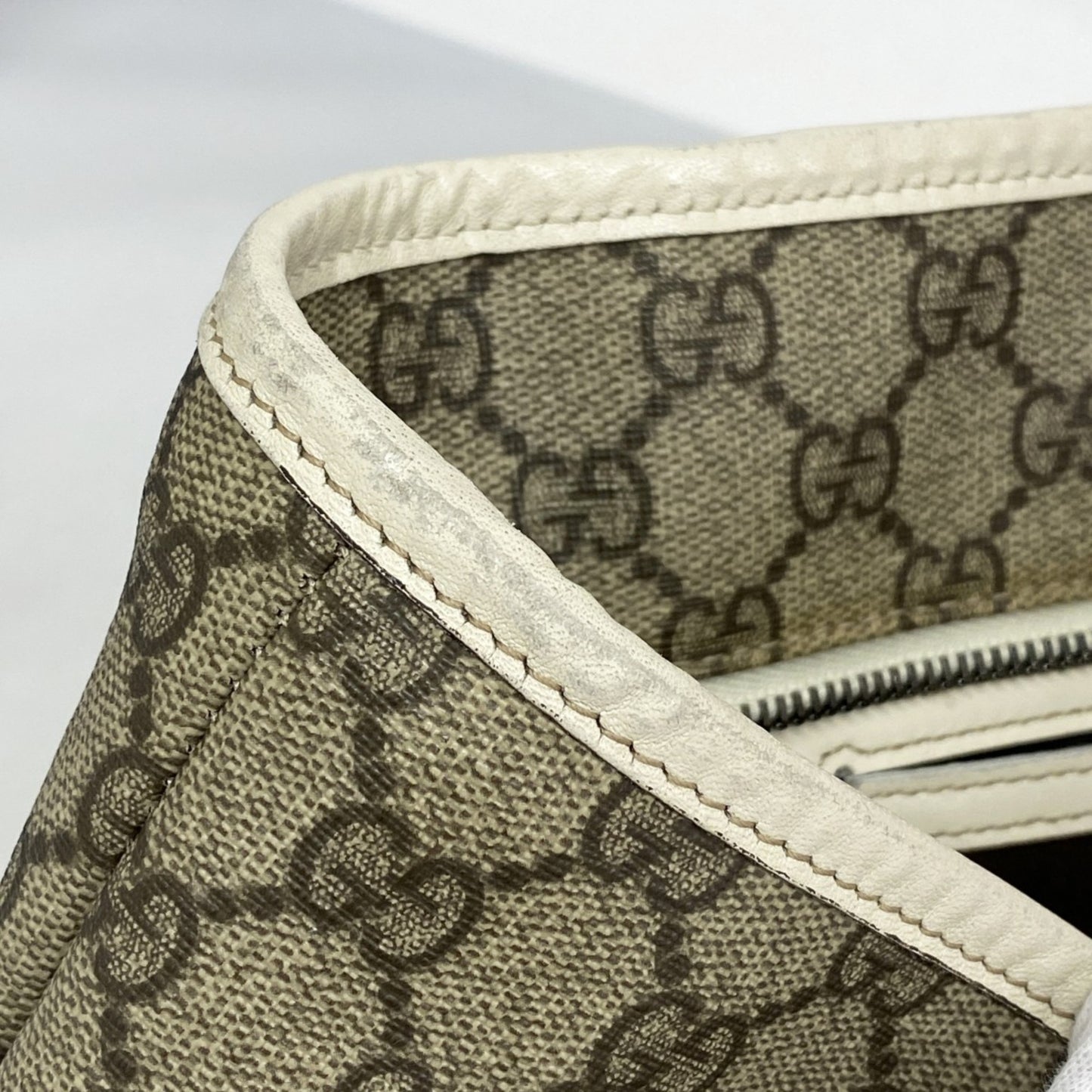 Gucci Gg Supreme Tote Bag 211137 Brown White