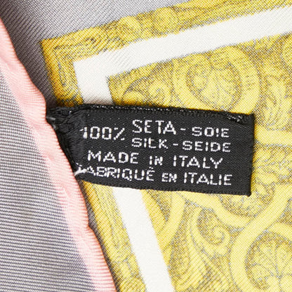 Celine Scarf Muffler Grey Pink Multicolor Silk