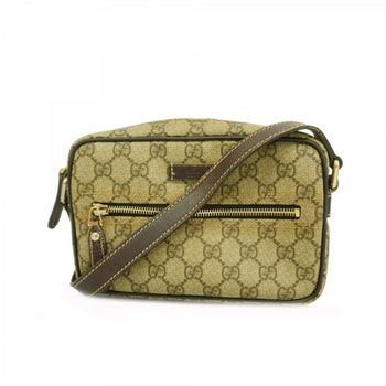 Gucci Gg Supreme Shoulder Bag 201447 Brown Champagne