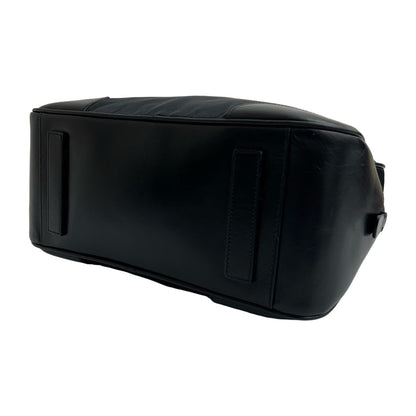 Prada Triangle Logo Nylon Leather Handbag/Mini Boston Bag/Tote Bag Black 67107