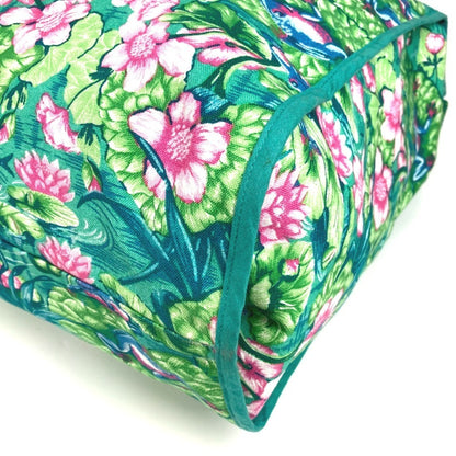 Hermes Vintage Frog Floral Print Tote Bag/Boston Bag/Shoulder Bag