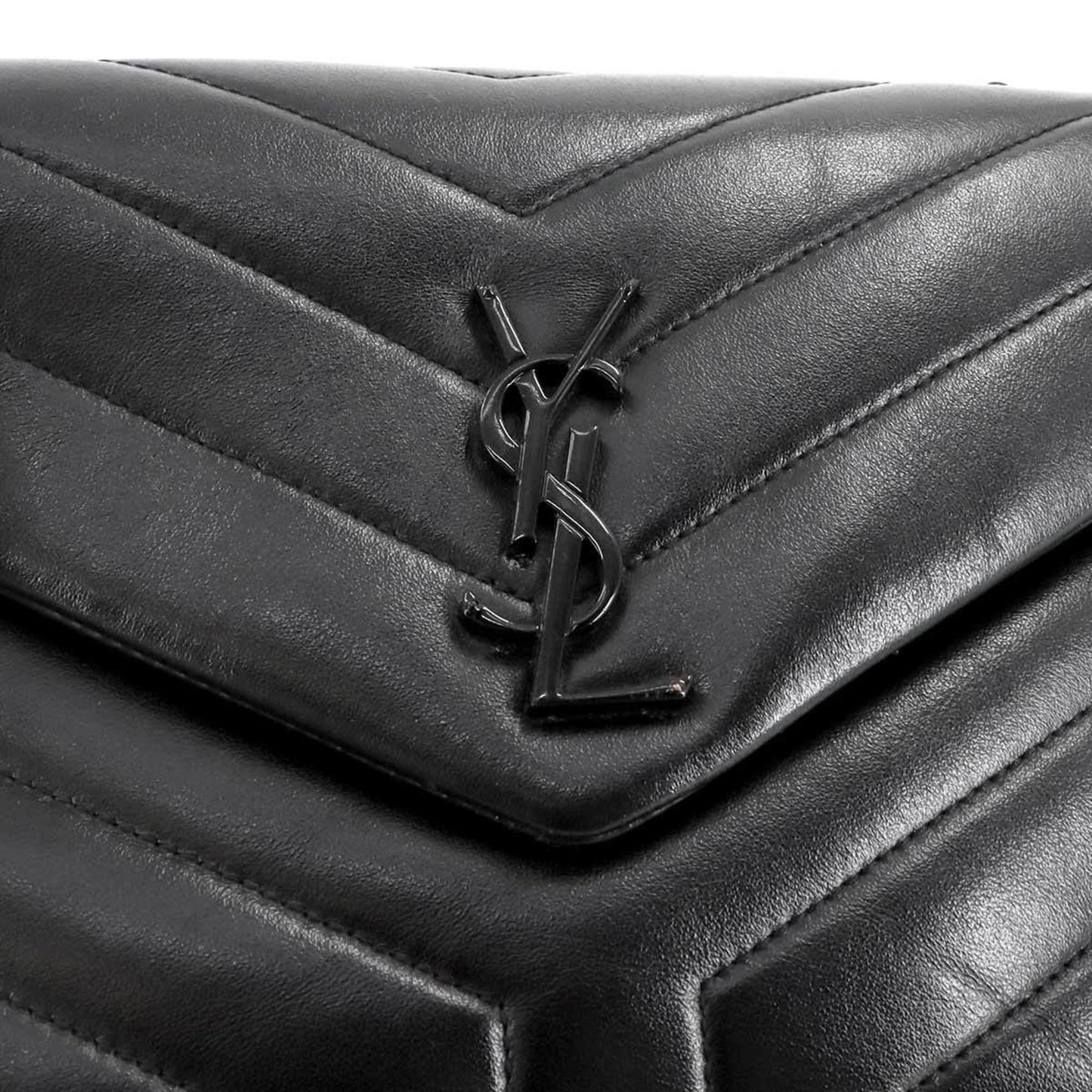 Saint Laurent Loulou Small Chain Shoulder Bag In Black Leather