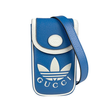 Gucci Shoulder Bag Pouch X Adidas Leather Blue