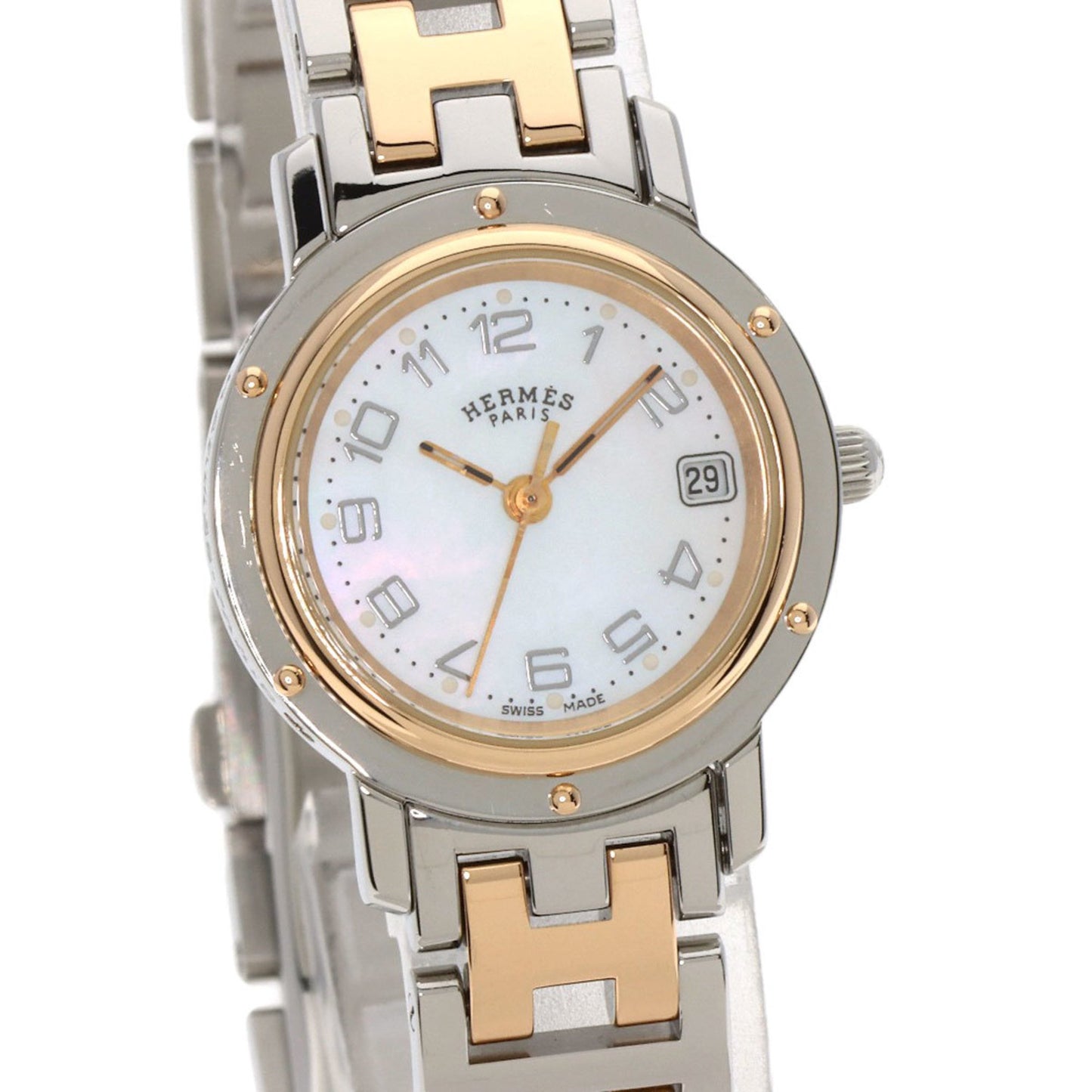 Herms Cl4.221 Clipper Nacle Stainless Steel Watch