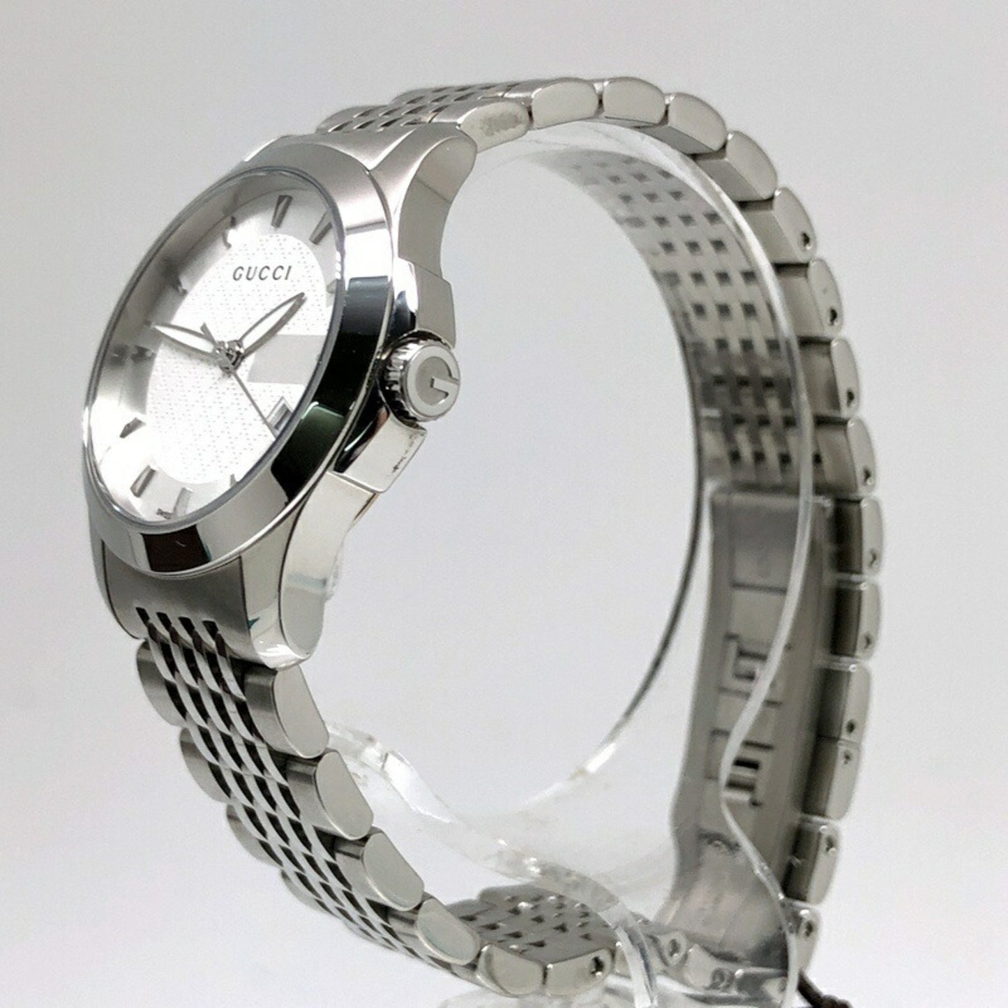 Gucci G Timeless Quartz 126.5 Stainless Steel Battery-Operated Women'S Watch With Date Display