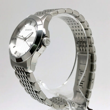 Gucci G Timeless Quartz 126.5 Stainless Steel Battery-Operated Women'S Watch With Date Display
