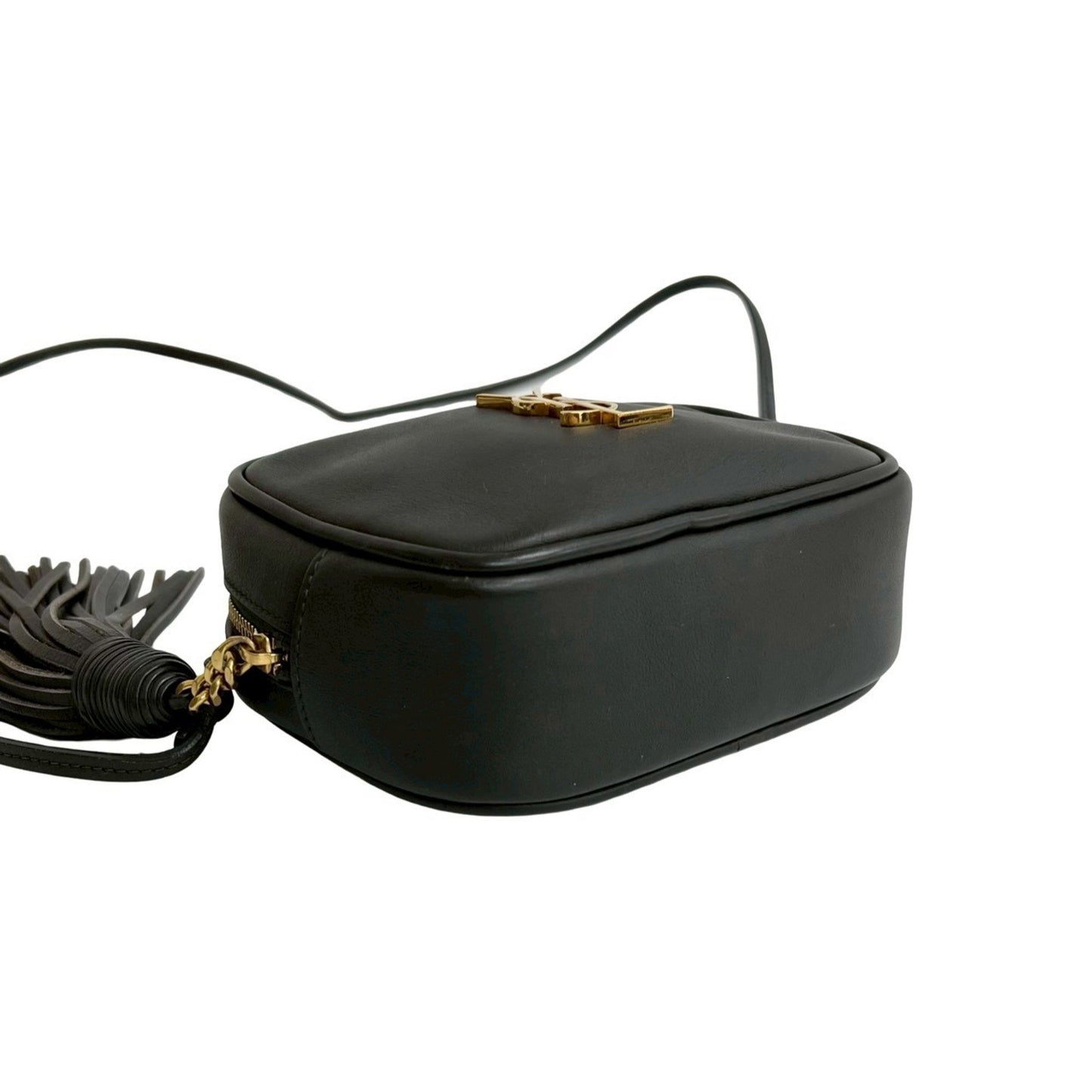 Yves Saint Laurent Saint Laurent Paris Ysl Logo Tassel Leather Mini Shoulder Bag/Pochette In Brown