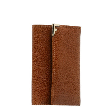 Salvatore Ferragamo F Metal Fittings Key Case 6-Fold Billfold 228105 Brown Leather