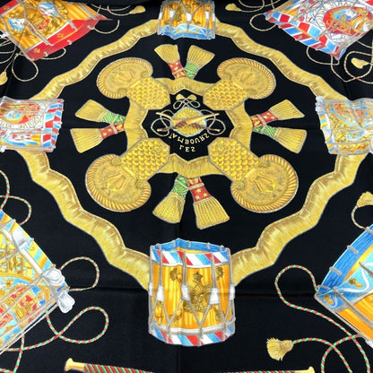 Hermes Les Tambours Tambours Carr 90 Scarf Silk