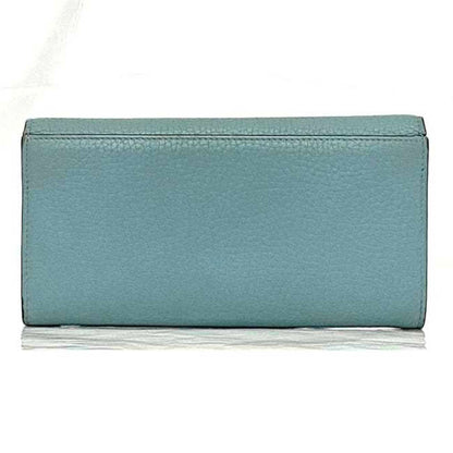 Christian Dior Bi-Fold Long Wallet Ec-22659 Light Blue Diorissimo Rencontre Leather 03-Ma-0146 Flap