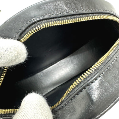 Celine Triomphe Oval Purse Cuir Crossbody Shoulder Bag In Black Leather