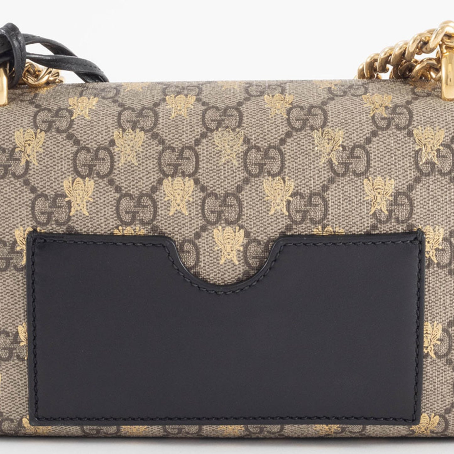 Gucci Bee Gg Supreme Leather Padlock Chain Shoulder Bag
