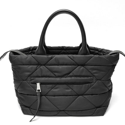 Prada Medium Padded Re-Nylon X Leather Tote Bag 1Bg436 Nylon Black S-158687