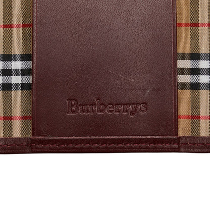 Burberry Nova Check 3-Ring Key Case In Wine Red