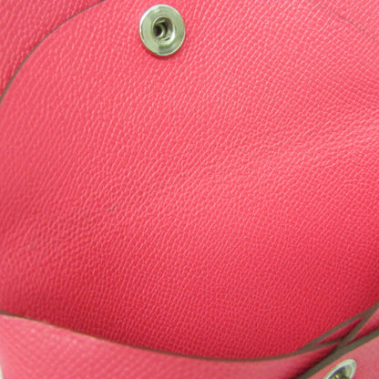 Hermes Calvi Duo Leather Card Case Ruby