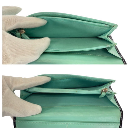 Tiffany & Co. Tiffany Black/Tiffany Blue Leather Long Wallet H30963G