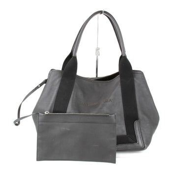 Balenciaga Navy Cabas 339933 Handbag Leather Black